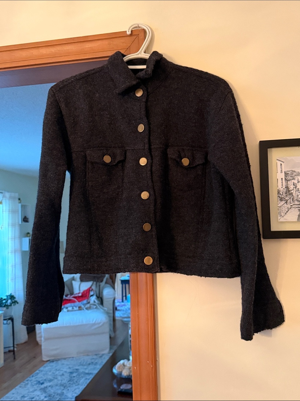 Vintage 1990s Free People 100% wool Button up Cardigan Size Medium